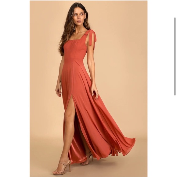 Lulu’s Love Me Forever Tie Strap Square Neck Maxi Dress - Picture 2 of 4